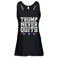 Trump Never Quits Ladies Essential Flowy Tank