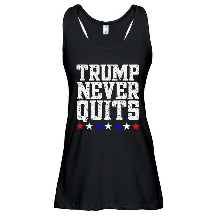 Trump Never Quits Ladies Essential Flowy Tank