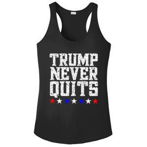 Trump Never Quits Ladies PosiCharge Competitor Racerback Tank