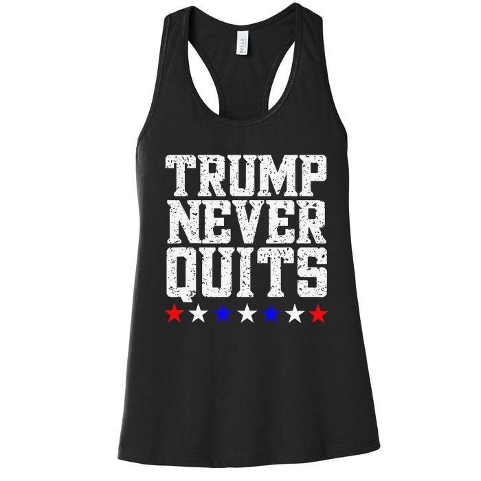 Trump Never Quits Women's Racerback Tank