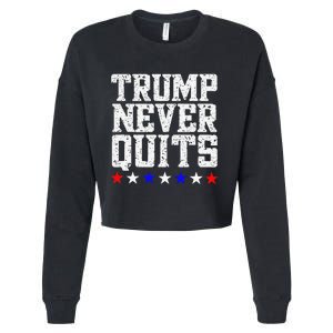 Trump Never Quits Cropped Pullover Crew