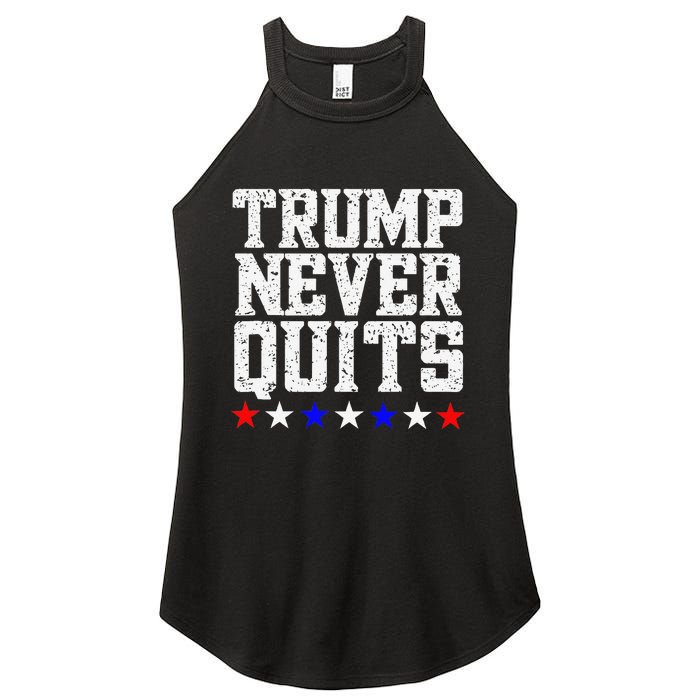 Trump Never Quits Women's Perfect Tri Rocker Tank