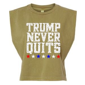 Trump Never Quits Garment-Dyed Women's Muscle Tee