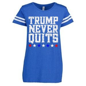 Trump Never Quits Enza Ladies Jersey Football T-Shirt