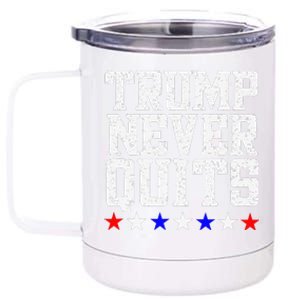 Trump Never Quits 12 oz Stainless Steel Tumbler Cup