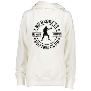 Trendy No Regrets Boxing Club No Pain No Gain Gym Gift Womens Funnel Neck Pullover Hood