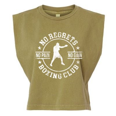 Trendy No Regrets Boxing Club No Pain No Gain Gym Gift Garment-Dyed Women's Muscle Tee