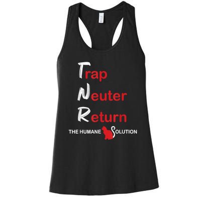 Trap Neuter Return The Humane Solution Women's Racerback Tank