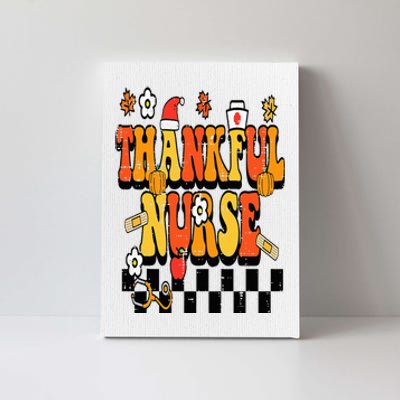 Thankful Nurse Retro Thanksgiving Scrub Top Fall RN Canvas