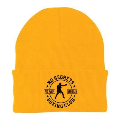 Trendy No Regrets Boxing Club No Pain No Gain Gym Meaningful Gift Knit Cap Winter Beanie