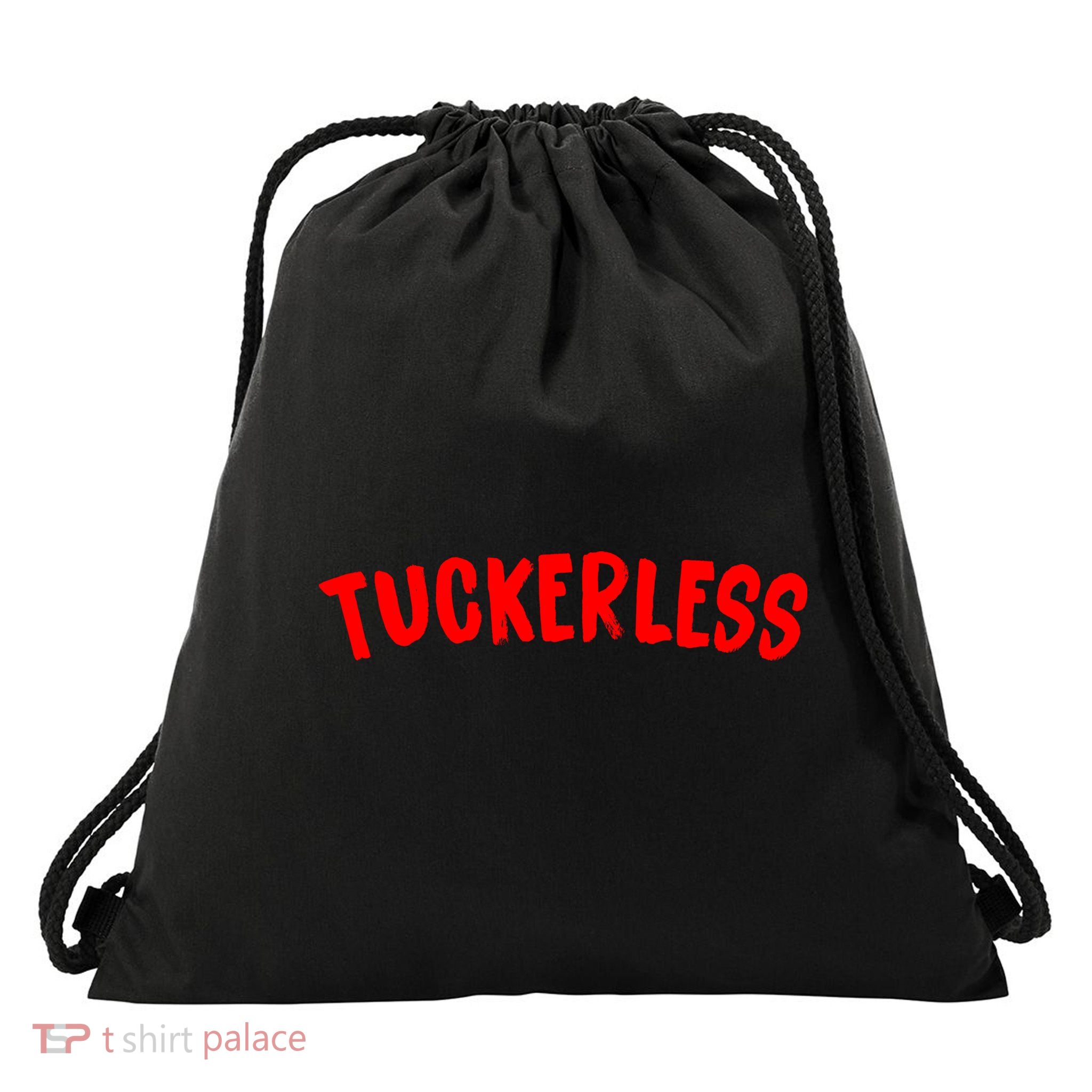 Tuckerless Novikov Red Logo Drawstring Bag