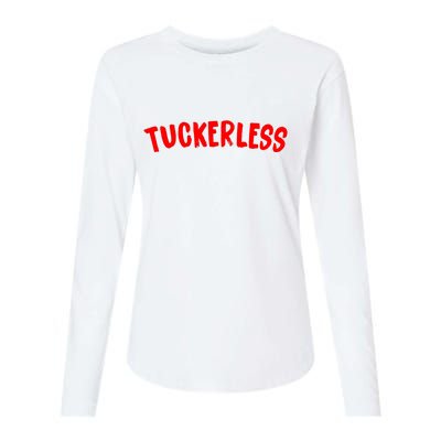 Tuckerless Novikov Red Logo Womens Cotton Relaxed Long Sleeve T-Shirt