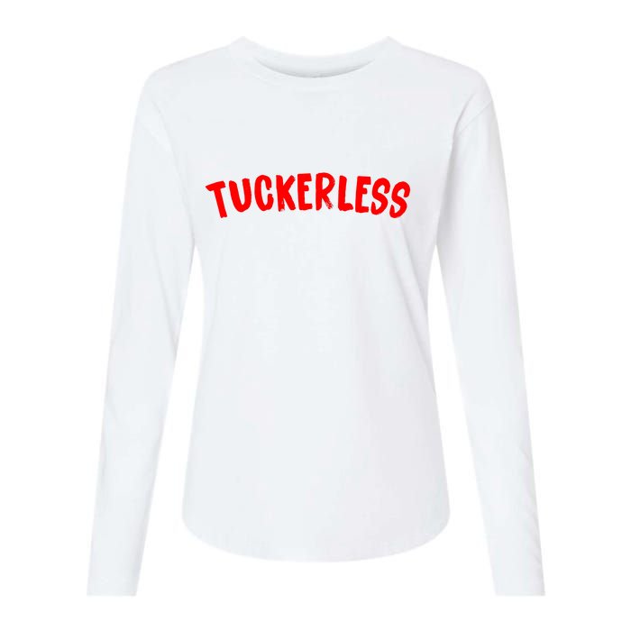 Tuckerless Novikov Red Logo Womens Cotton Relaxed Long Sleeve T-Shirt