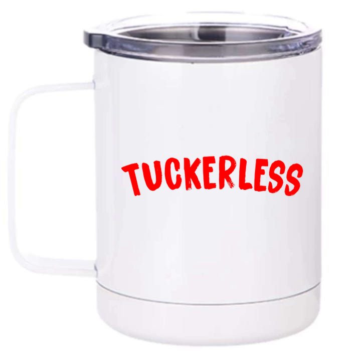 Tuckerless Novikov Red Logo 12 oz Stainless Steel Tumbler Cup