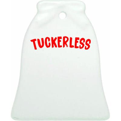 Tuckerless Novikov Red Logo Ceramic Bell Ornament