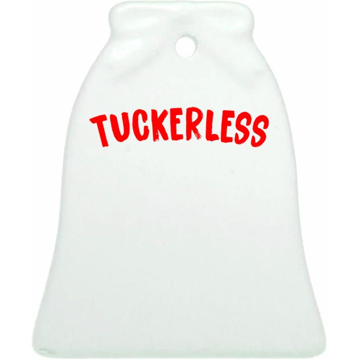 Tuckerless Novikov Red Logo Ceramic Bell Ornament