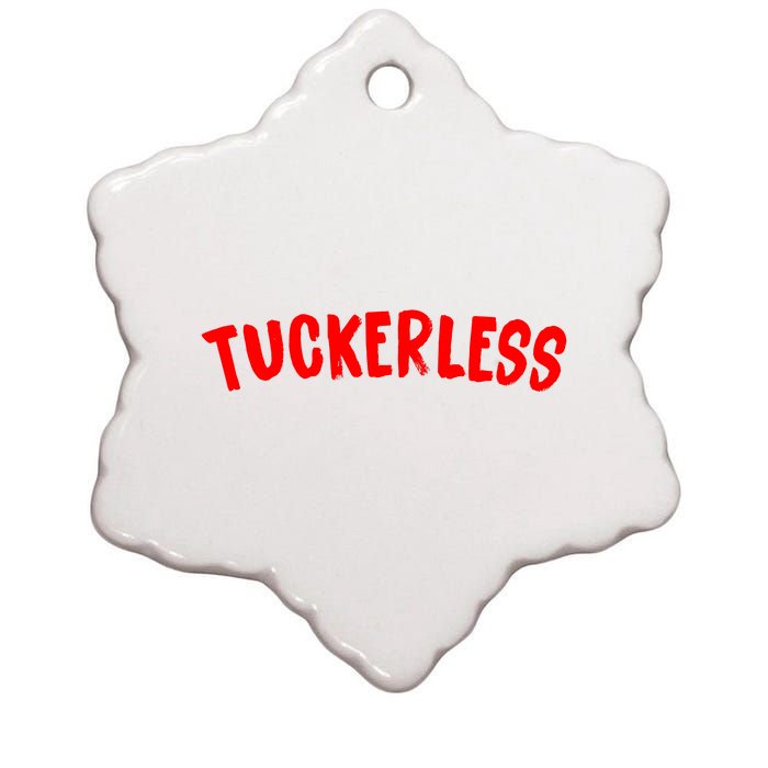 Tuckerless Novikov Red Logo Ceramic Star Ornament