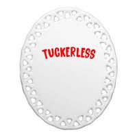 Tuckerless Novikov Red Logo Ceramic Oval Ornament