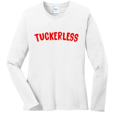 Tuckerless Novikov Red Logo Ladies Long Sleeve Shirt