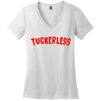 Tuckerless Novikov Red Logo Women's V-Neck T-Shirt