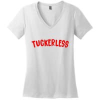 Tuckerless Novikov Red Logo Women's V-Neck T-Shirt