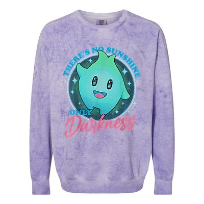 Theres No Sunshine Only Darkness Lumalee Luma Star Cute Game Lover Colorblast Crewneck Sweatshirt