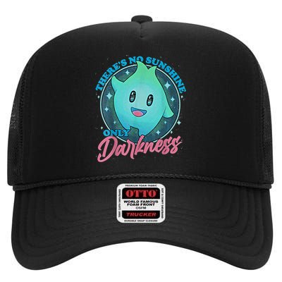 Theres No Sunshine Only Darkness Lumalee Luma Star Cute Game Lover High Crown Mesh Back Trucker Hat