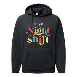 TEAM Night Shift Nurse ICU Nurse Team Critical Care Trauma Performance Fleece Hoodie