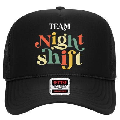 TEAM Night Shift Nurse ICU Nurse Team Critical Care Trauma High Crown Mesh Back Trucker Hat