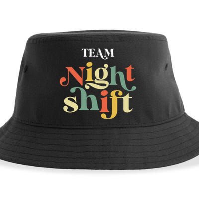 TEAM Night Shift Nurse ICU Nurse Team Critical Care Trauma Sustainable Bucket Hat