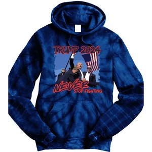 Trump Never Stop Fighting Trump Assassination Tie Dye Hoodie