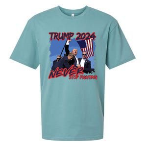 Trump Never Stop Fighting Trump Assassination Sueded Cloud Jersey T-Shirt