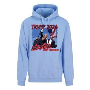 Trump Never Stop Fighting Trump Assassination Unisex Surf Hoodie