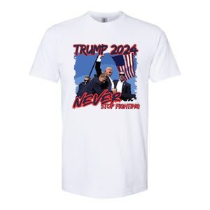 Trump Never Stop Fighting Trump Assassination Softstyle CVC T-Shirt