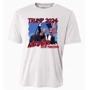 Trump Never Stop Fighting Trump Assassination Cooling Performance Crew T-Shirt