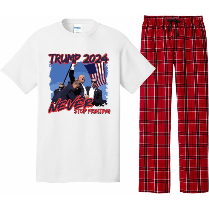 Trump Never Stop Fighting Trump Assassination Pajama Set