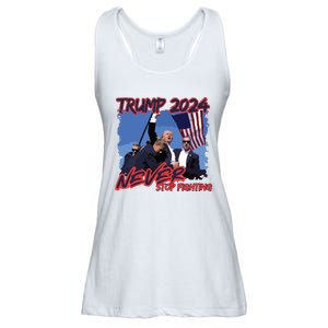 Trump Never Stop Fighting Trump Assassination Ladies Essential Flowy Tank