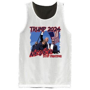 Trump Never Stop Fighting Trump Assassination Mesh Reversible Basketball Jersey Tank