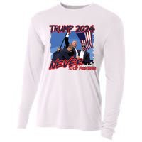 Trump Never Stop Fighting Trump Assassination Cooling Performance Long Sleeve Crew