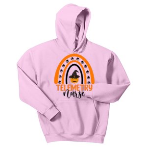 Telemetry Nurse Spooky Halloween Pumpkin Rainbow Nursing Cool Gift Kids Hoodie