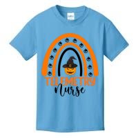 Telemetry Nurse Spooky Halloween Pumpkin Rainbow Nursing Cool Gift Kids T-Shirt