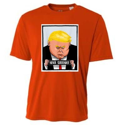 Trump Never Surrender Donald Trump Mugshot 2024 Cooling Performance Crew T-Shirt