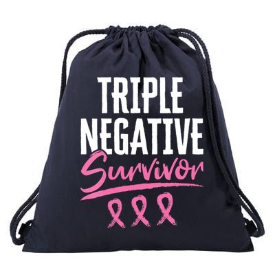 Triple Negative Survivor Breast Cancer Awareness TNBC Drawstring Bag