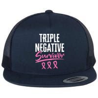 Triple Negative Survivor Breast Cancer Awareness TNBC Flat Bill Trucker Hat
