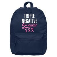 Triple Negative Survivor Breast Cancer Awareness TNBC 16 in Basic Backpack