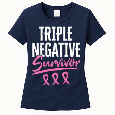 Triple Negative Survivor Breast Cancer Awareness TNBC Womens T-Shirt
