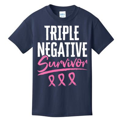 Triple Negative Survivor Breast Cancer Awareness TNBC Kids T-Shirt