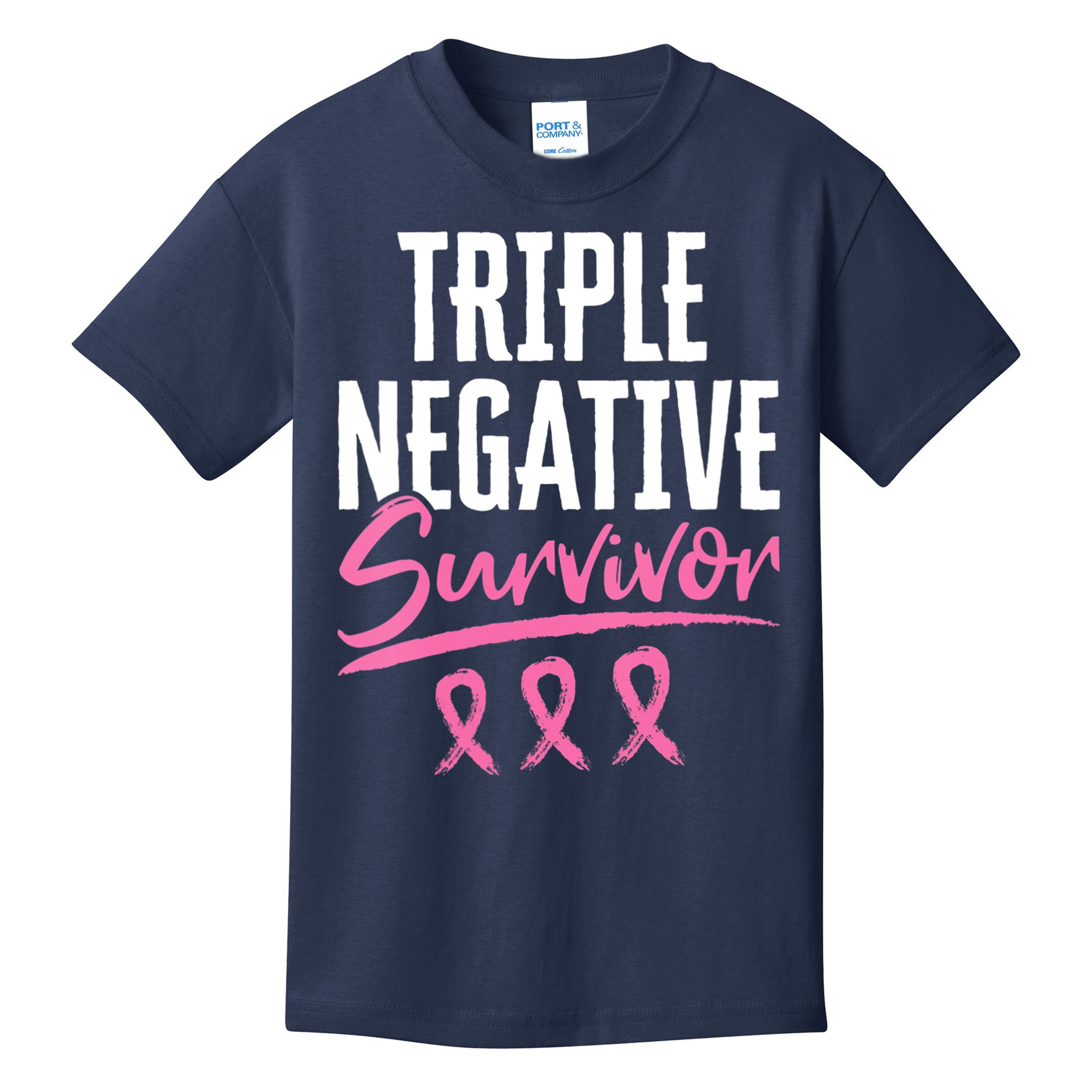 Triple Negative Survivor Breast Cancer Awareness TNBC Kids T-Shirt