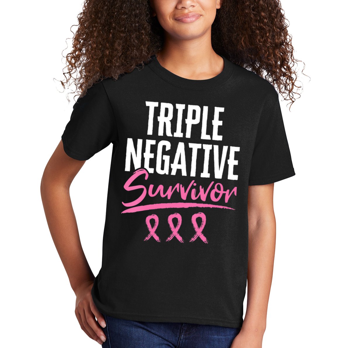 Triple Negative Survivor Breast Cancer Awareness TNBC Kids T-Shirt