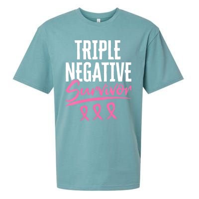 Triple Negative Survivor Breast Cancer Awareness TNBC Sueded Cloud Jersey T-Shirt